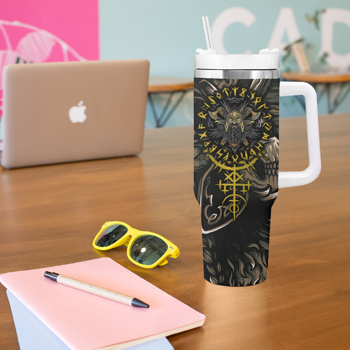 Viking Warrior Tumbler With Handle - Wonder Print Shop