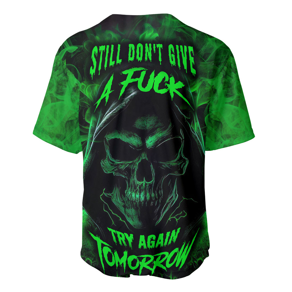 Skull Baseball Jersey Try Again Tomorrow - Wonder Print Shop