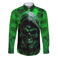 Skull Family Matching Off Shoulder Long Sleeve Dress and Hawaiian Shirt Try Again Tomorrow - Wonder Print Shop