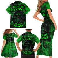 Skull Family Matching Short Sleeve Bodycon Dress and Hawaiian Shirt Try Again Tomorrow - Wonder Print Shop