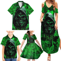Skull Family Matching Summer Maxi Dress and Hawaiian Shirt Try Again Tomorrow - Wonder Print Shop