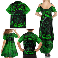 Skull Family Matching Summer Maxi Dress and Hawaiian Shirt Try Again Tomorrow - Wonder Print Shop