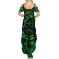 Skull Family Matching Summer Maxi Dress and Hawaiian Shirt Try Again Tomorrow - Wonder Print Shop
