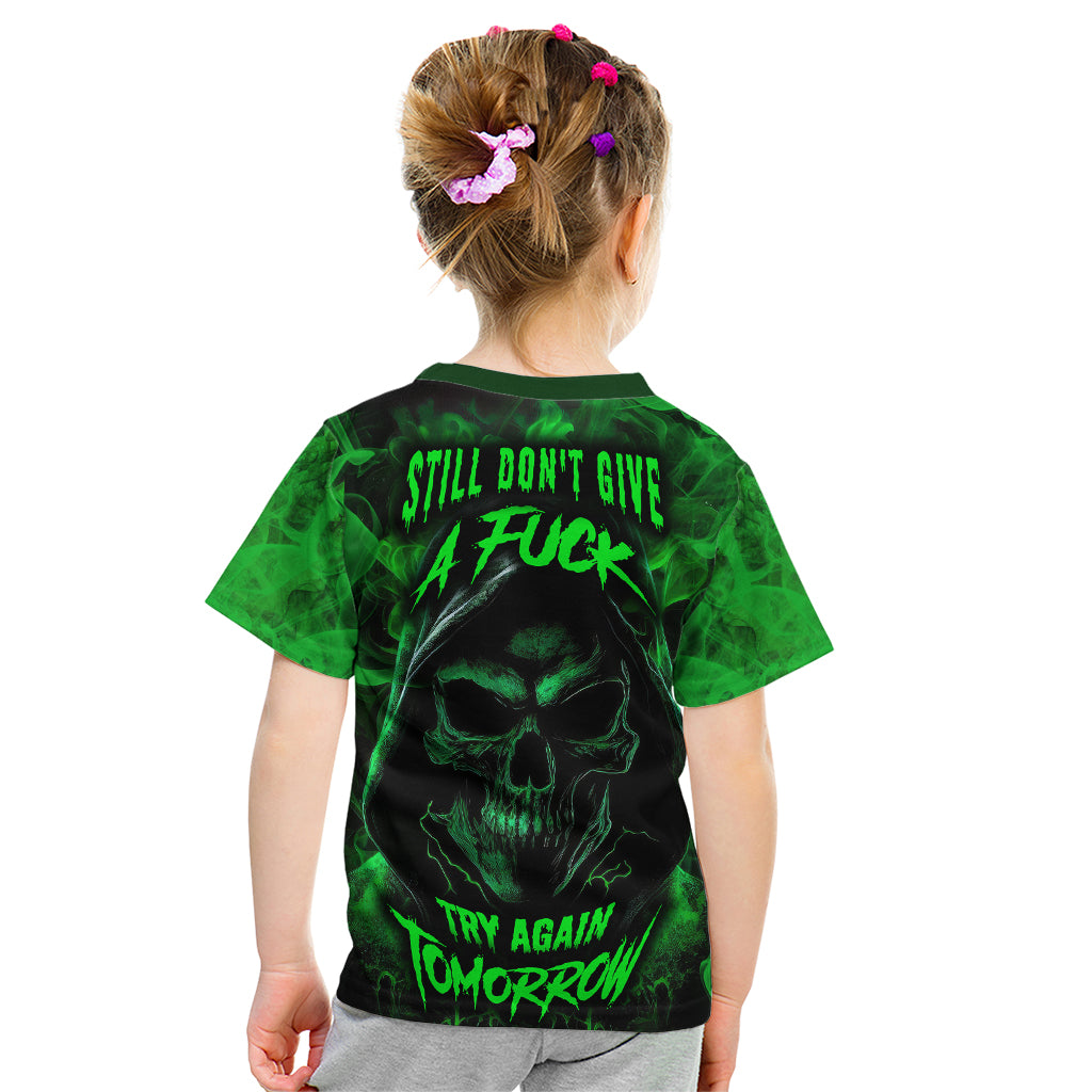 Skull Kid T Shirt Try Again Tomorrow - Wonder Print Shop