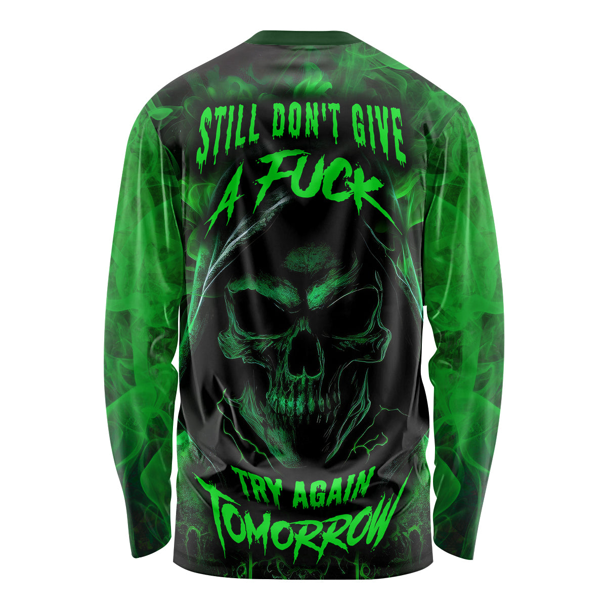 Skull Long Sleeve Shirt Try Again Tomorrow - Wonder Print Shop