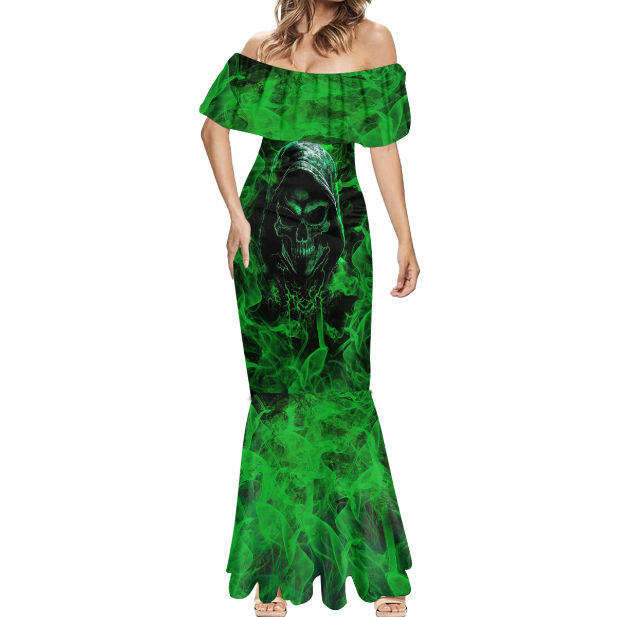 Skull Mermaid Dress Try Again Tomorrow - Wonder Print Shop