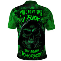 Skull Polo Shirt Try Again Tomorrow - Wonder Print Shop
