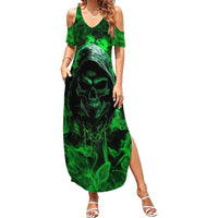 Skull Summer Maxi Dress Try Again Tomorrow - Wonder Print Shop