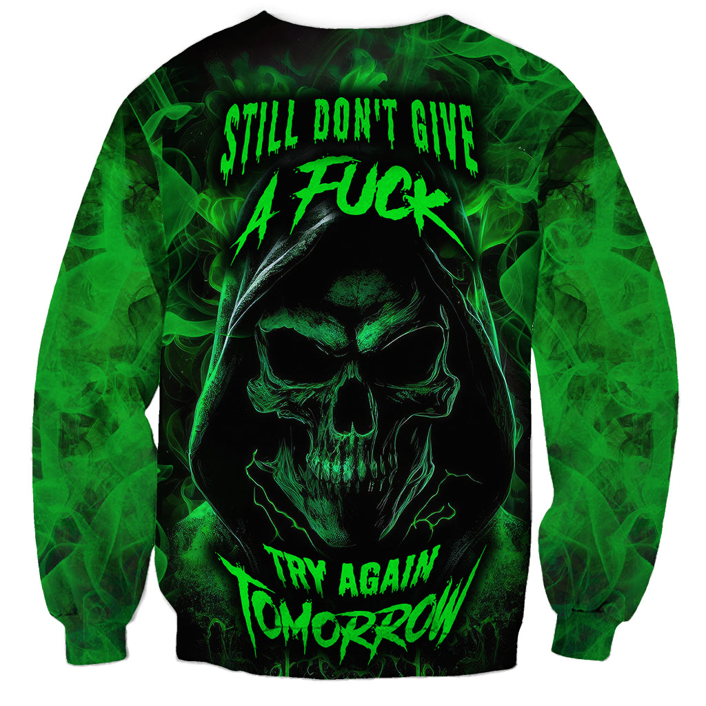 Skull Sweatshirt Try Again Tomorrow - Wonder Print Shop