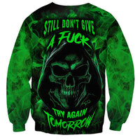 Skull Sweatshirt Try Again Tomorrow - Wonder Print Shop