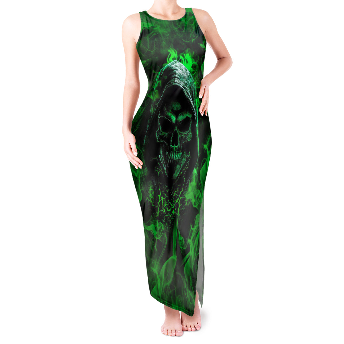 Skull Tank Maxi Dress Try Again Tomorrow - Wonder Print Shop