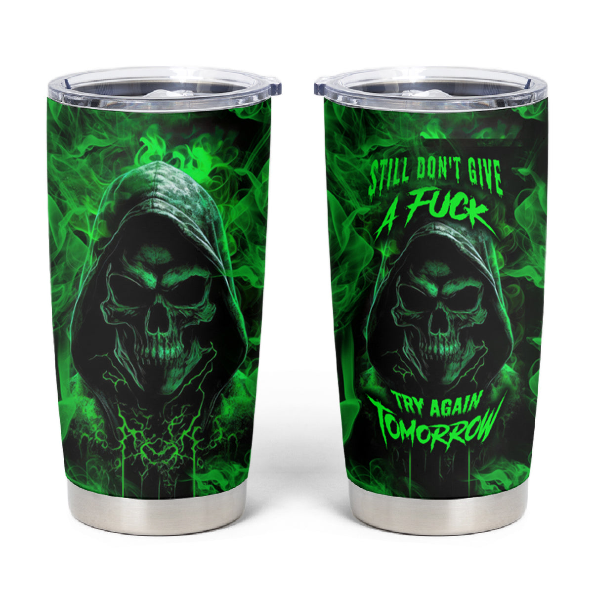 Skull Tumbler Cup Try Again Tomorrow - Wonder Print Shop