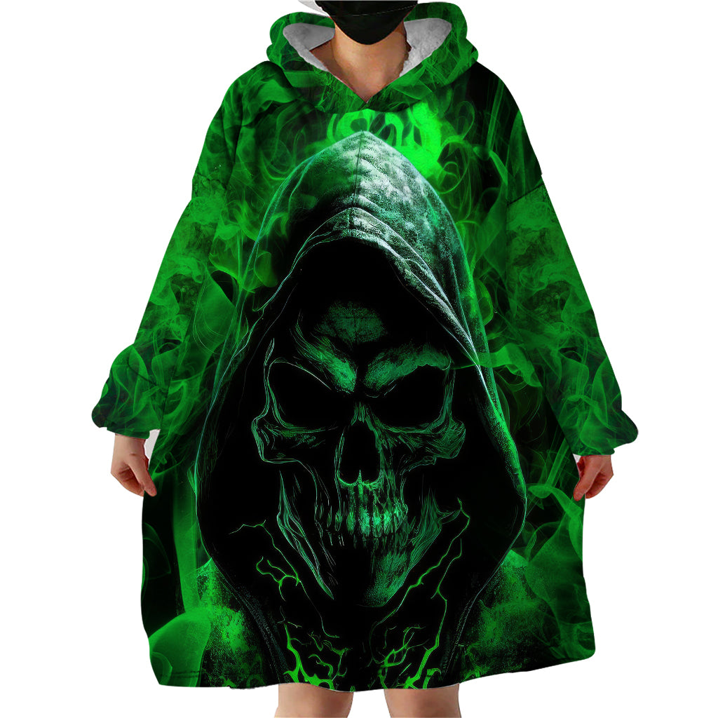 Skull Wearable Blanket Hoodie Try Again Tomorrow - Wonder Print Shop