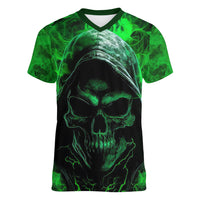 Skull Women V Neck T Shirt Try Again Tomorrow - Wonder Print Shop