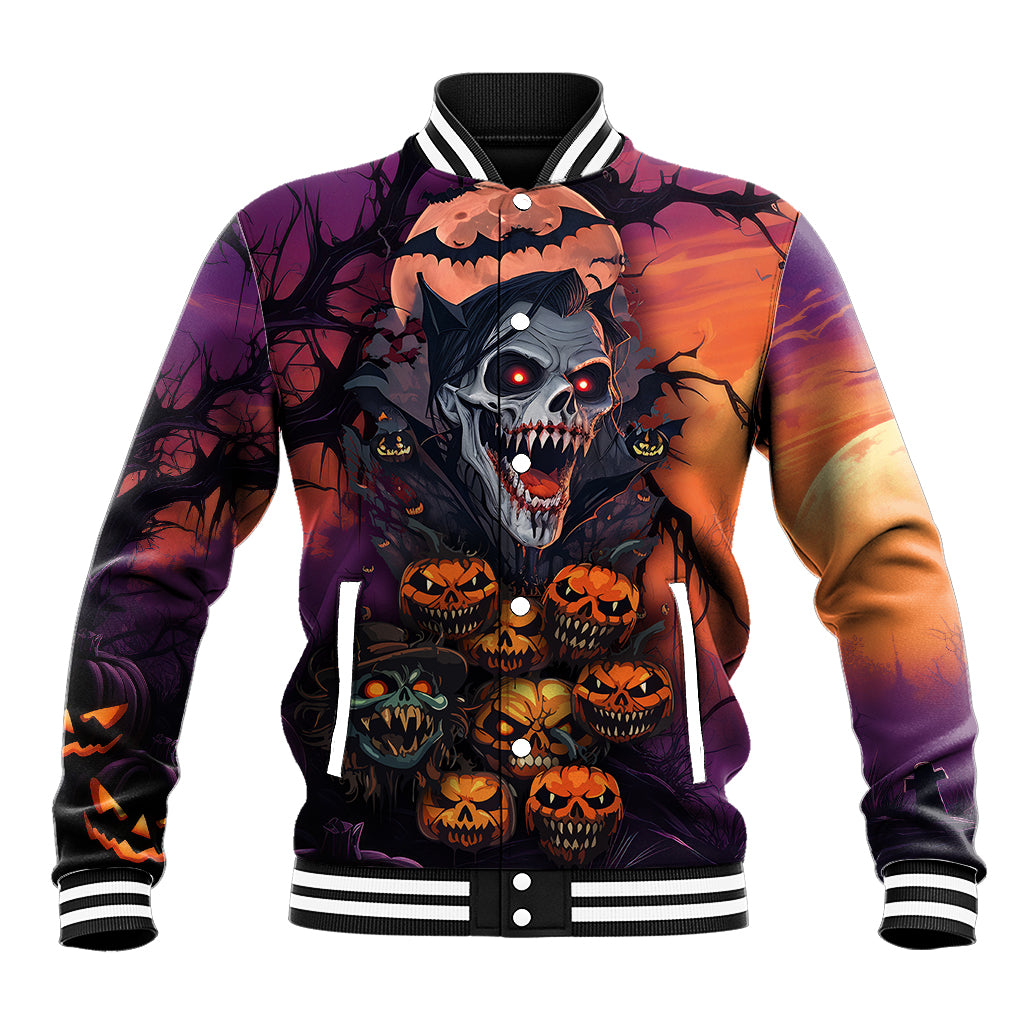 Halloween Skull Baseball Jacket Hello Darkness My Old Friend - Wonder Print Shop