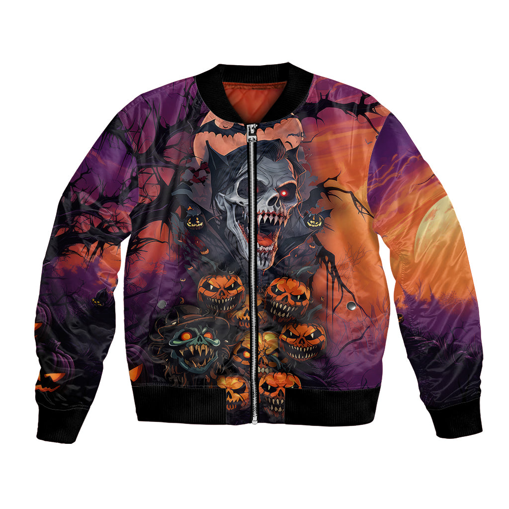 Halloween Skull Bomber Jacket Hello Darkness My Old Friend - Wonder Print Shop
