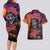 Halloween Skull Couples Matching Long Sleeve Bodycon Dress and Hawaiian Shirt Hello Darkness My Old Friend - Wonder Print Shop