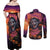 Halloween Skull Couples Matching Off Shoulder Maxi Dress and Long Sleeve Button Shirts Hello Darkness My Old Friend - Wonder Print Shop