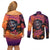 Halloween Skull Couples Matching Off Shoulder Short Dress and Long Sleeve Button Shirts Hello Darkness My Old Friend - Wonder Print Shop