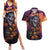 Halloween Skull Couples Matching Summer Maxi Dress and Hawaiian Shirt Hello Darkness My Old Friend - Wonder Print Shop