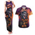 Halloween Skull Couples Matching Tank Maxi Dress and Hawaiian Shirt Hello Darkness My Old Friend - Wonder Print Shop