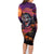 Halloween Skull Family Matching Long Sleeve Bodycon Dress and Hawaiian Shirt Hello Darkness My Old Friend - Wonder Print Shop