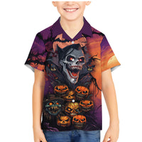 Halloween Skull Family Matching Mermaid Dress and Hawaiian Shirt Hello Darkness My Old Friend - Wonder Print Shop