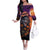 Halloween Skull Family Matching Off Shoulder Long Sleeve Dress and Hawaiian Shirt Hello Darkness My Old Friend - Wonder Print Shop