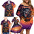 Halloween Skull Family Matching Off Shoulder Short Dress and Hawaiian Shirt Hello Darkness My Old Friend - Wonder Print Shop