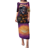 Halloween Skull Family Matching Puletasi Dress and Hawaiian Shirt Hello Darkness My Old Friend - Wonder Print Shop