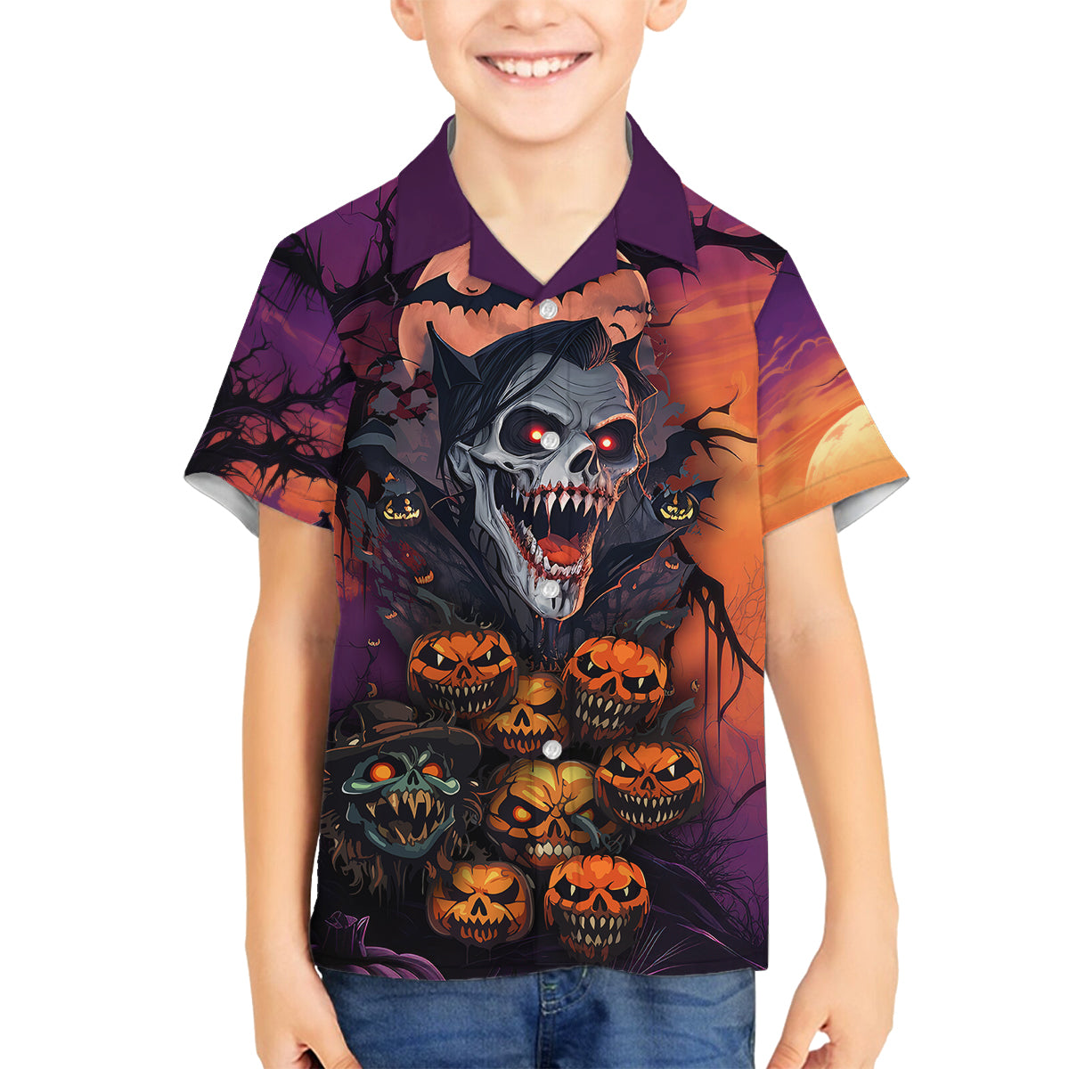 Halloween Skull Family Matching Tank Maxi Dress and Hawaiian Shirt Hello Darkness My Old Friend - Wonder Print Shop