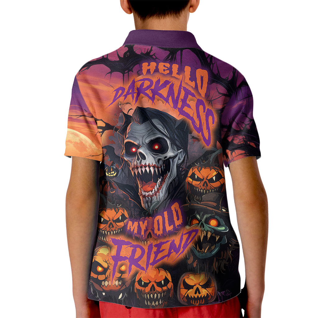 Halloween Skull Kid Polo Shirt Hello Darkness My Old Friend - Wonder Print Shop