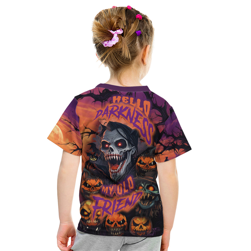 Halloween Skull Kid T Shirt Hello Darkness My Old Friend - Wonder Print Shop