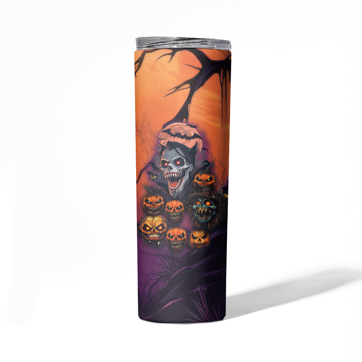 Halloween Skull Skinny Tumbler Hello Darkness My Old Friend - Wonder Print Shop