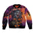 Halloween Skull Sleeve Zip Bomber Jacket Hello Darkness My Old Friend - Wonder Print Shop