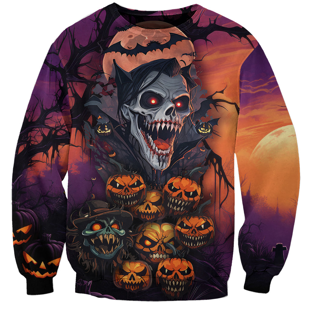Halloween Skull Sweatshirt Hello Darkness My Old Friend - Wonder Print Shop
