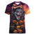 Halloween Skull Women V Neck T Shirt Hello Darkness My Old Friend - Wonder Print Shop
