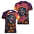 Halloween Skull Women V Neck T Shirt Hello Darkness My Old Friend - Wonder Print Shop
