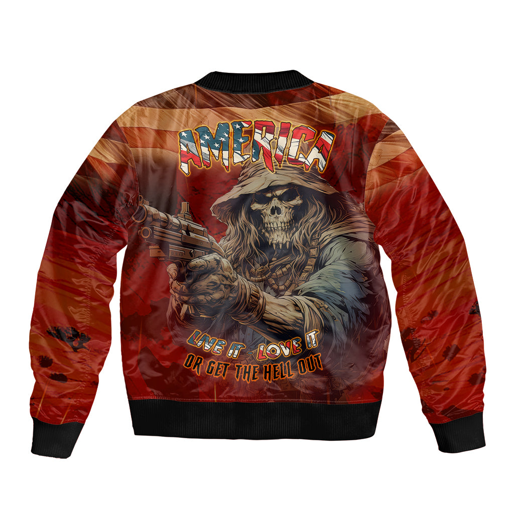America Live It - Love It Or Get The Hell Out Bomber Jacket - Wonder Print Shop
