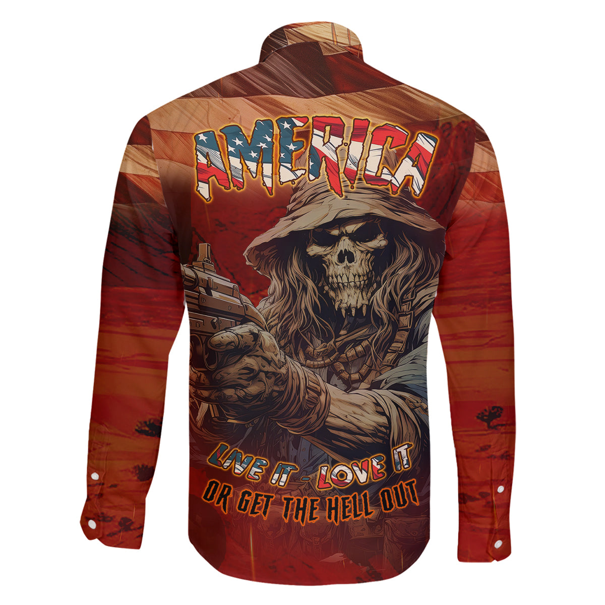 America Live It - Love It Or Get The Hell Out Family Matching Long Sleeve Bodycon Dress and Hawaiian Shirt - Wonder Print Shop