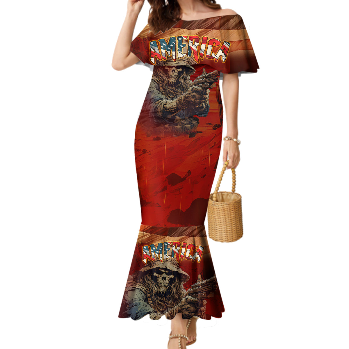 America Live It - Love It Or Get The Hell Out Family Matching Mermaid Dress and Hawaiian Shirt - Wonder Print Shop