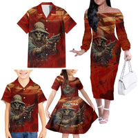 America Live It - Love It Or Get The Hell Out Family Matching Off Shoulder Long Sleeve Dress and Hawaiian Shirt - Wonder Print Shop