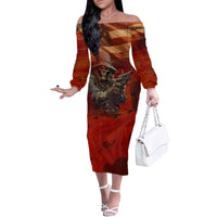 America Live It - Love It Or Get The Hell Out Family Matching Off Shoulder Long Sleeve Dress and Hawaiian Shirt - Wonder Print Shop