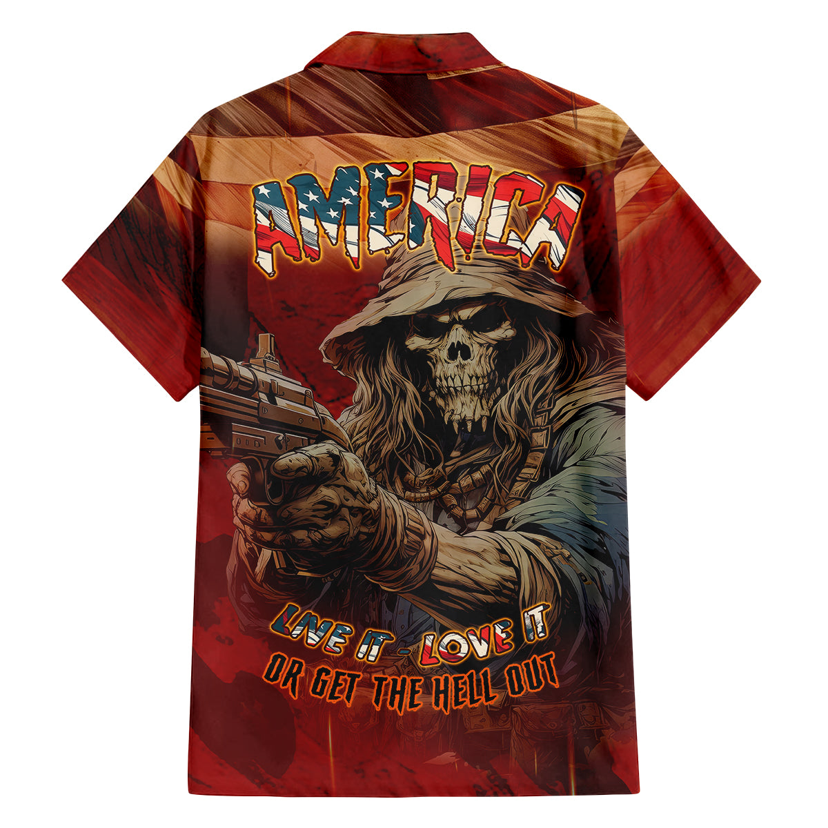 America Live It - Love It Or Get The Hell Out Family Matching Off Shoulder Short Dress and Hawaiian Shirt - Wonder Print Shop