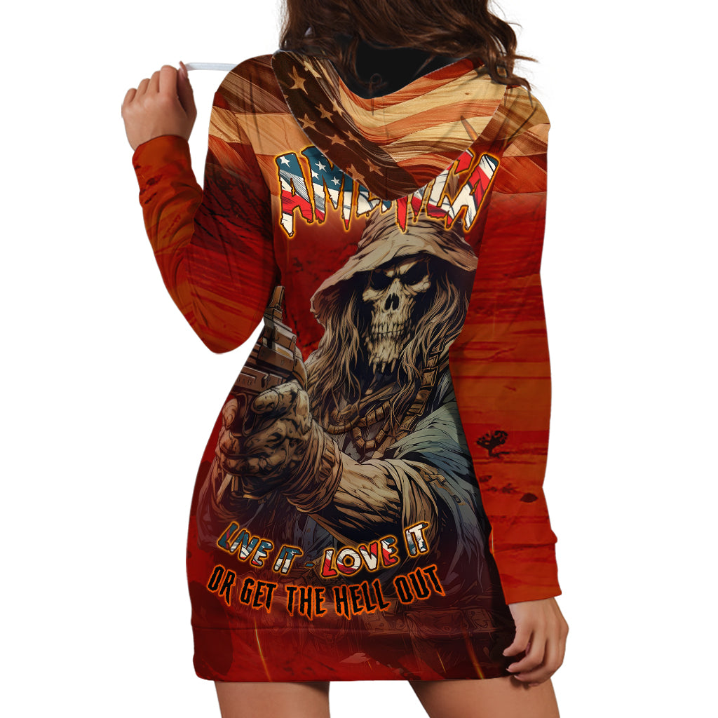 America Live It - Love It Or Get The Hell Out Hoodie Dress - Wonder Print Shop