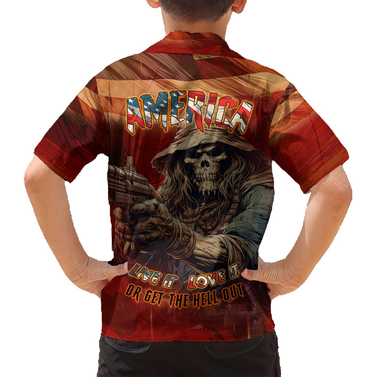 America Live It - Love It Or Get The Hell Out Kid Hawaiian Shirt - Wonder Print Shop