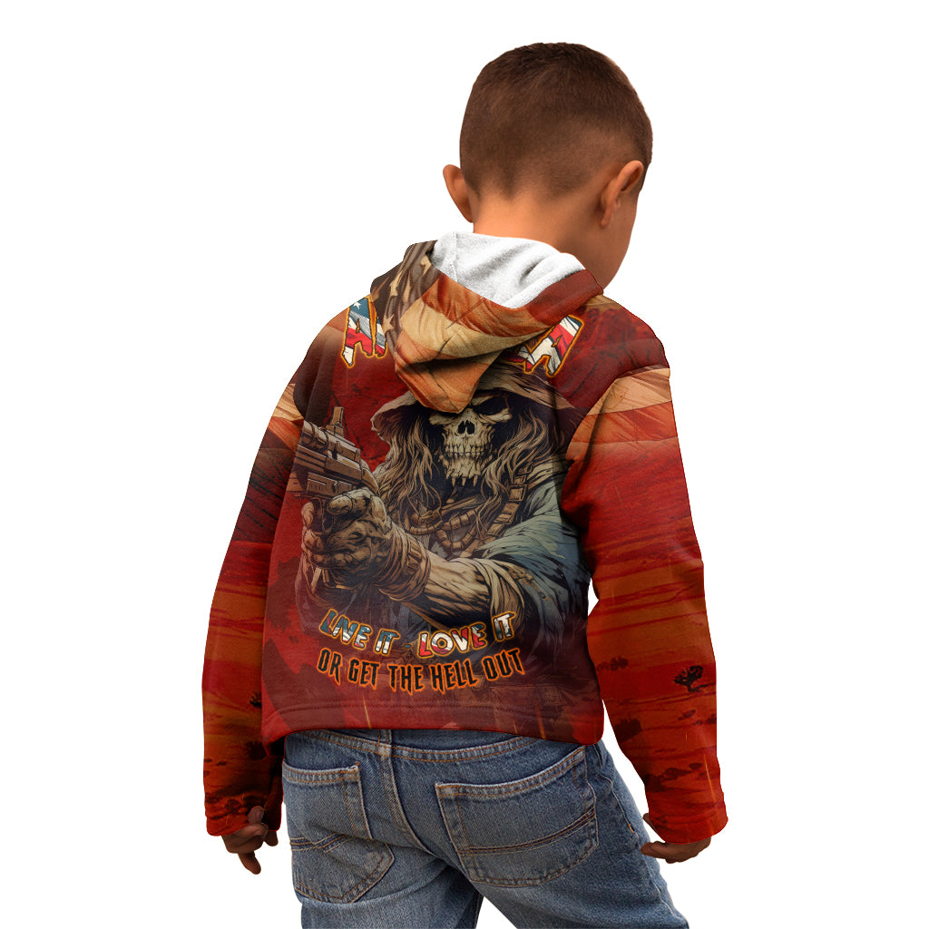 America Live It - Love It Or Get The Hell Out Kid Hoodie - Wonder Print Shop