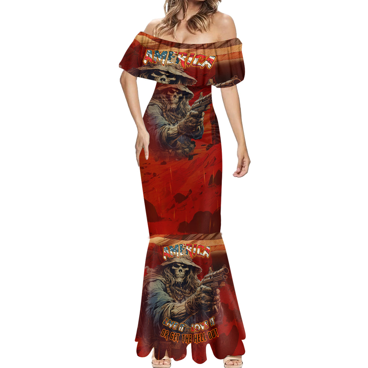 America Live It - Love It Or Get The Hell Out Mermaid Dress - Wonder Print Shop