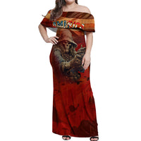 America Live It - Love It Or Get The Hell Out Off Shoulder Maxi Dress - Wonder Print Shop