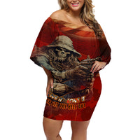 America Live It - Love It Or Get The Hell Out Off Shoulder Short Dress - Wonder Print Shop